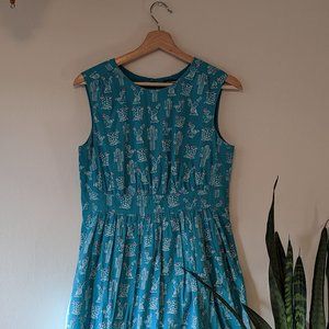 Emily and Fin x Modcloth Lucy Dress in Teal Cactus